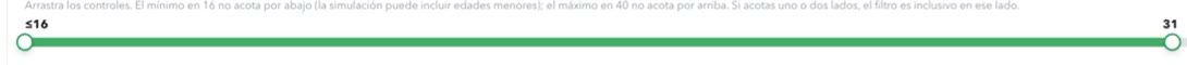 Slider de edad arrastrado hasta 31 años